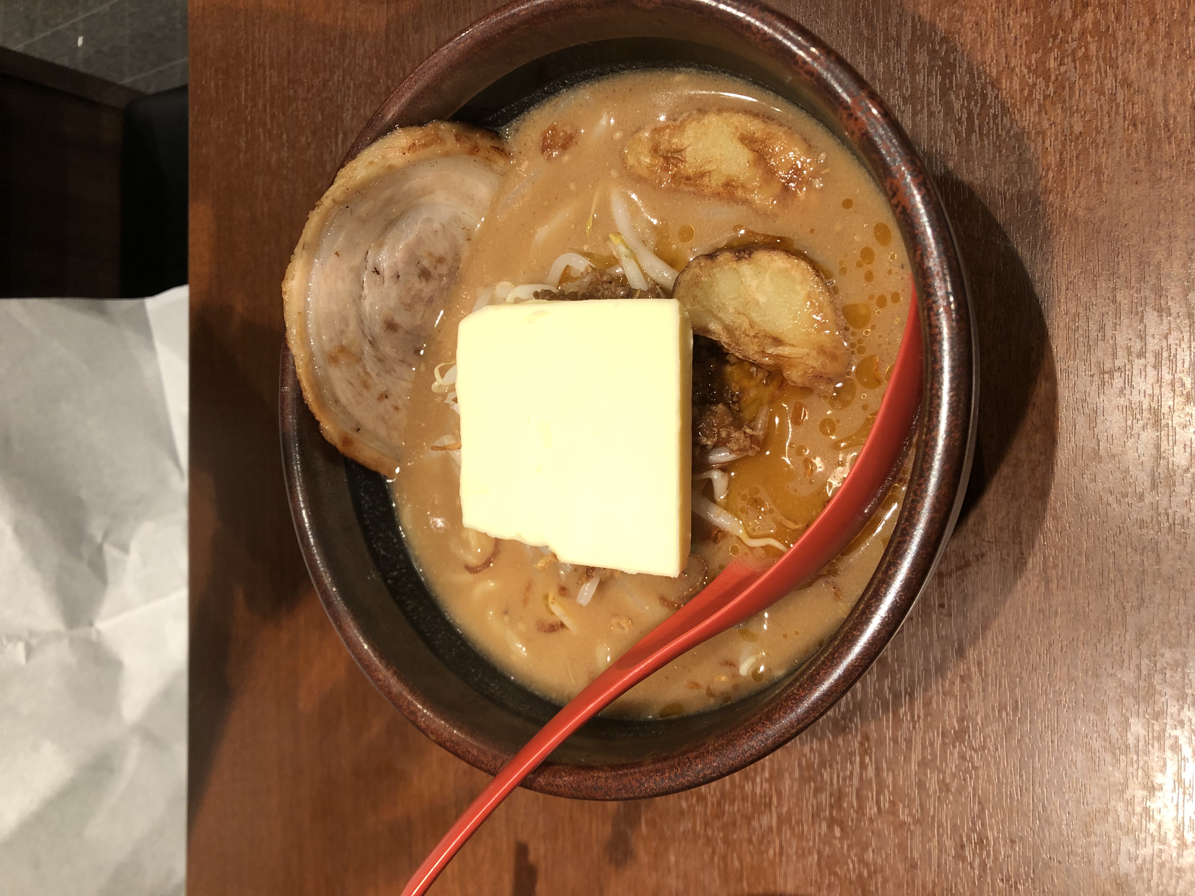 麺場 田所商店のスパイス系味噌らーめん3種食べ比べの試食
