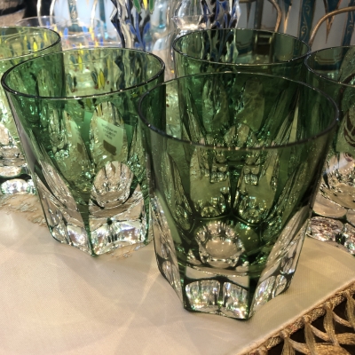 Green cutglass Goblet｜ムカシノル